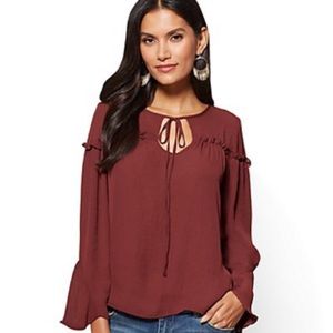Ruffled self tie blouse